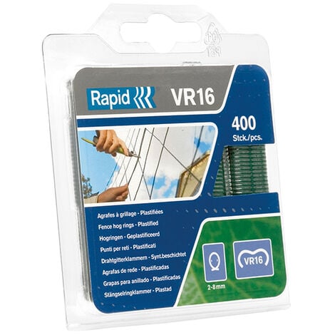 Rapid 40108797 VR16 Fence Hog Rings Pack 400 Green RPDVR16GR400
