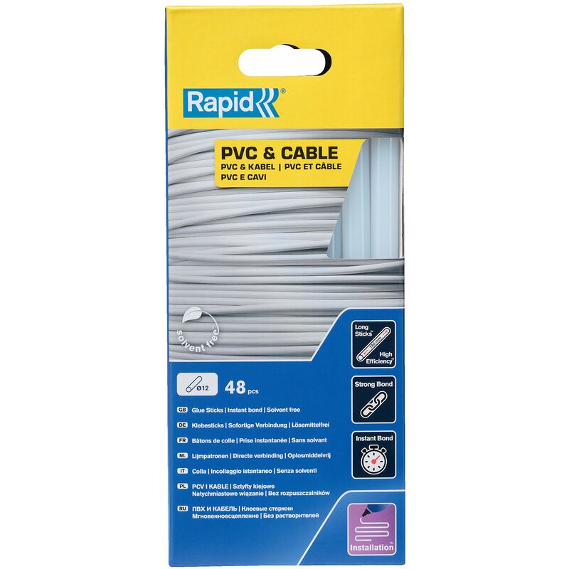 Stick di colla da 12 mm pvc e cavo - Ø12 x 190 mm