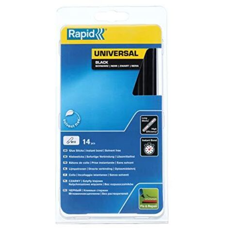 Rapid 5000211 Bastoncini di Colla, Colore Nero, Ø 12 x 190 mm, 250 g