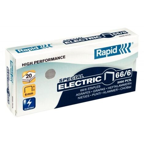 Rapid agrafes strong 66/6 électrique galvanisé -boîte de 5000-.
