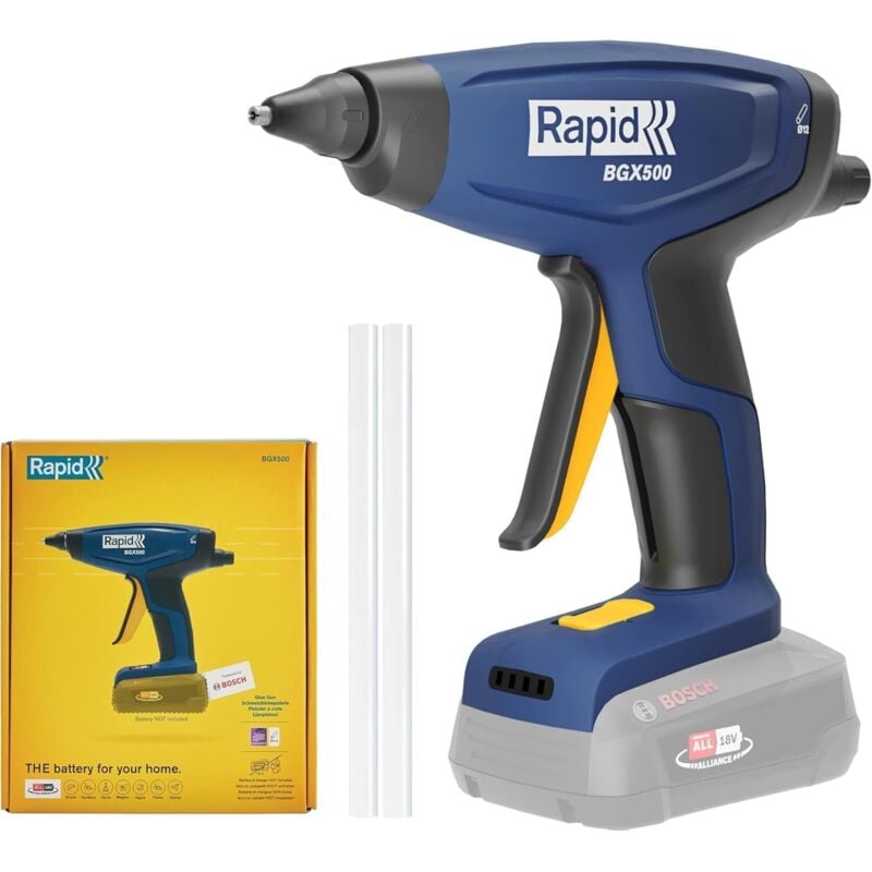 BGX500 - Pistolet à colle à batterie 18V 900g/h - Pour colle Ø12mm - Boîte sans batterie - (5001517) - Rapid