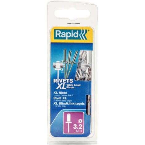 Rapid® Blindniete Flachrundkopf Ø 3,2 x 8 mm + Bohrer 50 Stk. Blister Rapid (1 Stk.)
