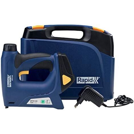 Rapid – Agrafeuse-cloueuse électrique 5001387 – Batterie lithium-ion 7,2 V – Vitesse 20 coups/min – Pour bois dur et matériaux de construction - BTX140