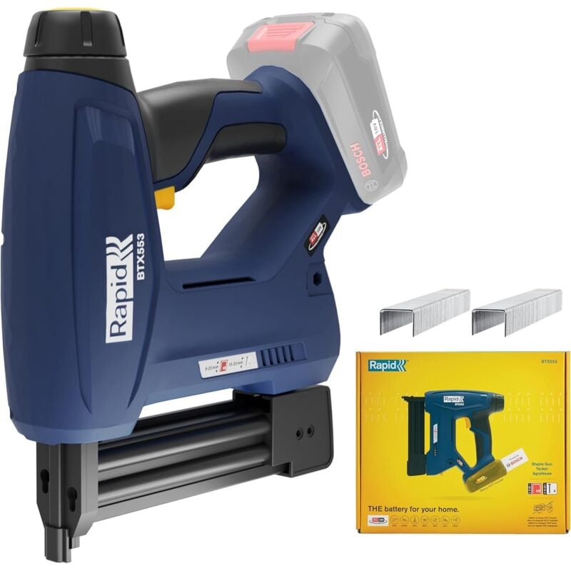 BTX553 - Agrafeuse à batterie 18V pour agrafes n°53/8-20mm et clous n°8/15-20mm - Boîte sans batterie - (5001509) - Rapid
