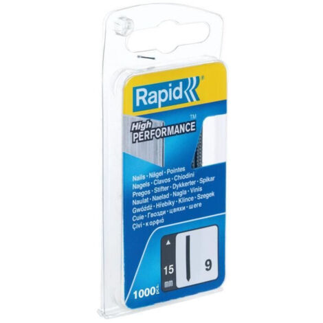 RAPID Chiodini/spilli n°9 senza testa  in acciaio con taglio di precisione, punte da 15 mm, confezione 1000 pz