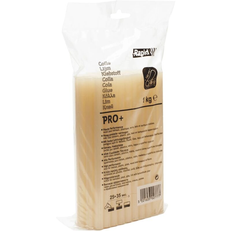 Colle pro + Ø12mm - Haute teneur résine - 1kg Spécialisée Jaune - Sachet - (40302777) - Rapid