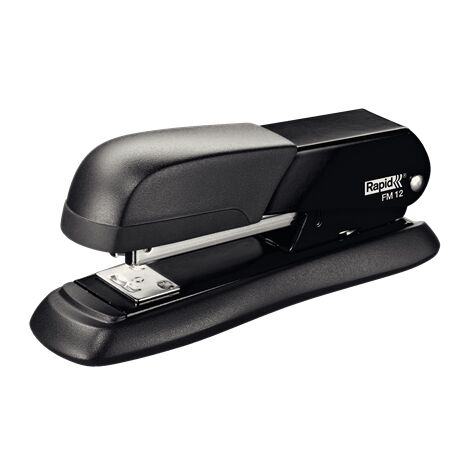 Rapid fm12 agrafeuse de bureau métallique - jusqu'à 25 feuilles - pour agrafes 24/6 et 26/6 - mode de épinglage et serrage - couleur noir