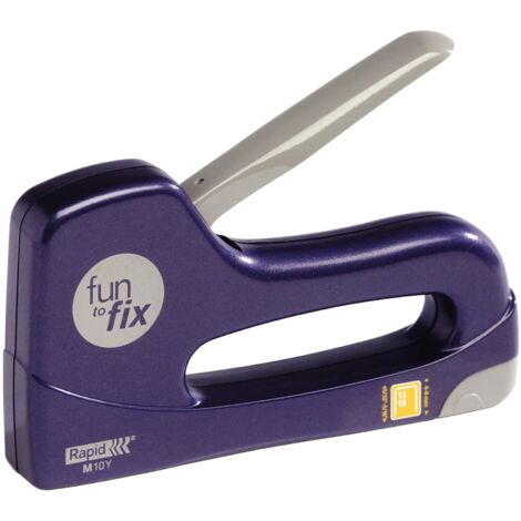 RAPID - M10Y - Agrafeuse manuelle Fun to Fix, utilisation avec agrafes n°13/4-8mm, pour décoration, loisirs créatifs et petits travaux domestique - Blister - (23317600)