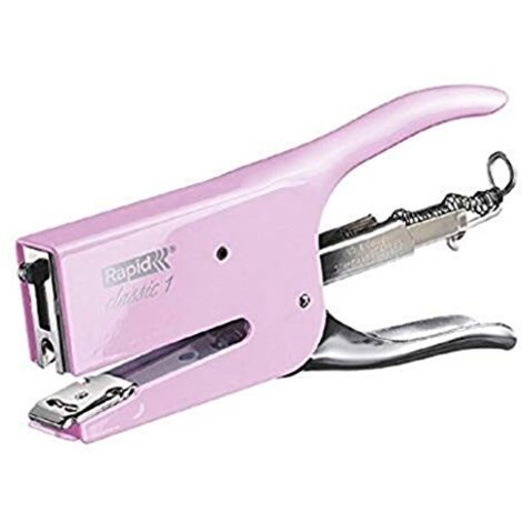 RAPID PINCE AGRAFEUSE K1, BUREAU ET MAGASIN, GRANDE CAPACITÉ, 50 FEUILLES, MÉTAL, POUR AGRAFES 26/6 ET 26/8, ROSE, 5000498