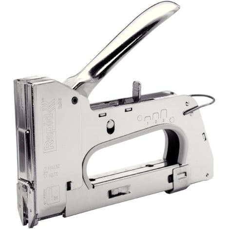 Rapid PRO R28 Graffatrice Manuale per Graffette Fermacavi n. 28, Dotata di Impugnatura Ergonomica e Parti Interne in Acciaio, Regolatore di Forza a 3 Fasi e Grilletto Facile da Premere