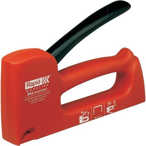 RAPID R53E Light-Duty Staple Gun - Type 53, 4-10 mm, Low-Angle Handle