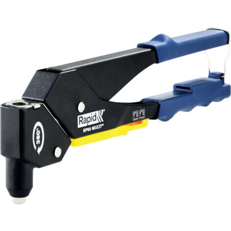 Rapid – Riveteuse manuelle 5001126 pour rivets aluminium Ø3,2/4/4,8mm – Tête rotative 360° – Poignée souple antidérapante – Corps en aluminium léger