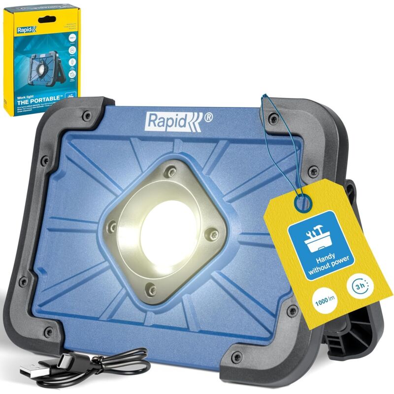 RAPID - The Portable - Lampe portative, rechargeable (3 heures) 1000 Lumens - IP65 - Emballage carton FSC - (5001731) RAPID - The Portable - Lampe portative, rechargeable (3 heures) 1000 Lumens - IP65 - Emballage carton FSC - (5001731)