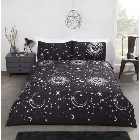 Rapport Home Set copripiumino celestiale, in policotone, nero, 3 pezzi, king size