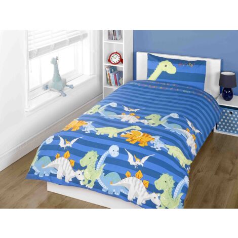 Rapport Home Set copripiumino singolo con dinosauri blu