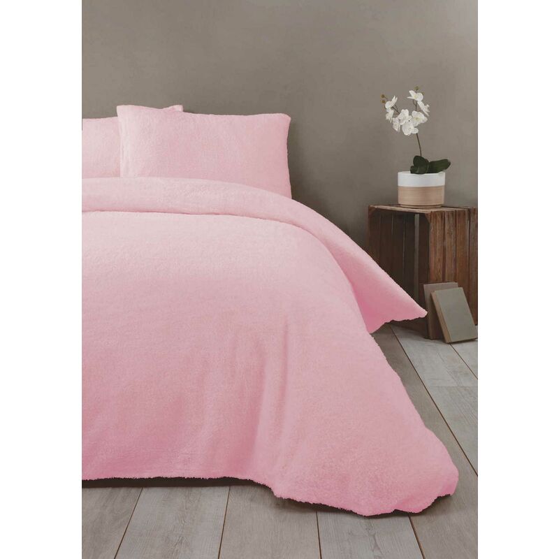 Pink Fleece King Duvet Cover Bedding Bed Set Quilt Cover Warm - Rapport