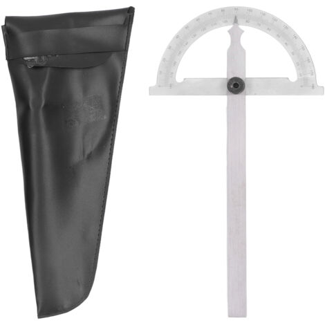 Rapporteur d'Angle en Acier Carbone 0‑180°, Outil de Mesure pour Menuiserie et Bricolage