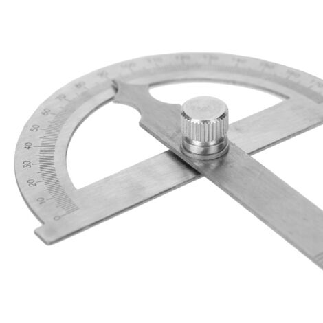 Rapporteur d'angle en acier inoxydable 0-180°, règle 15cm avec mesureur de pente, outil de mesure 80x120mm