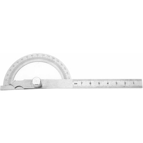Rapporteur d'angle en acier inoxydable, règle de jauge de Angle Finder d'angle inclinomètre numérique 0-180 degrés 15cm