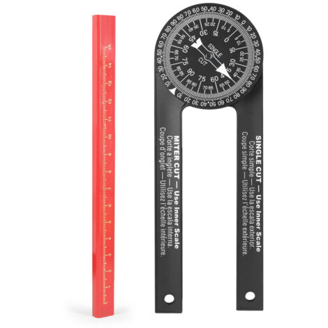 Rapporteur d'angle horizontal 360° pour scie à onglets avec échelles gravées de précision pour le positionnement en menuiserie