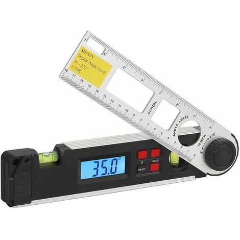 Rapporteur D'angle Numérique Goniasmomètre Règle 180mm 0-270° Inclinomètre Numérique Mètre D’angle Jange D’angle Rapporteur D'inclinomètre Numérique Avec Indicateur De Niveau À Bulle