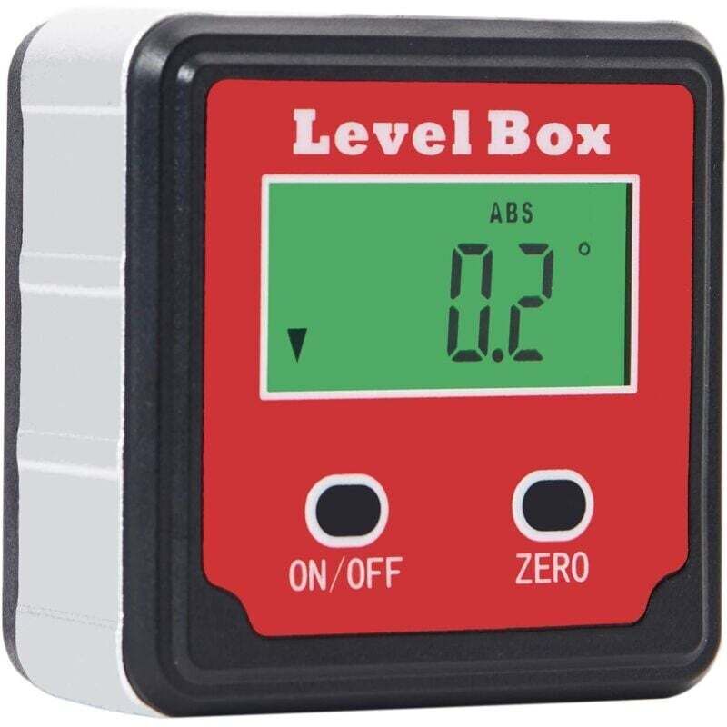 Rapporteur d'angle numérique magnétique Bevel Box Inclinomètre LCD étanche avec aimants intégrés Rouge