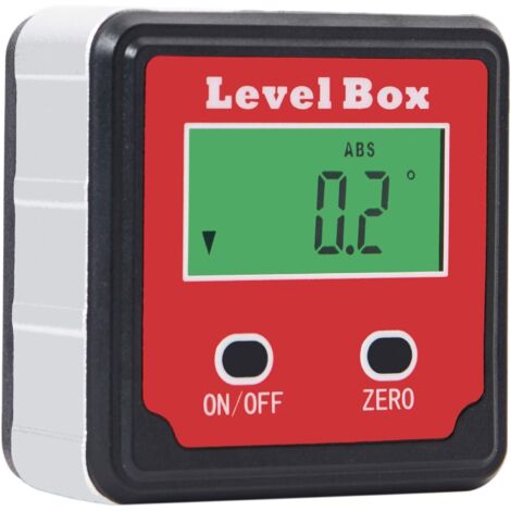 Rapporteur D'angle Numérique Magnétique Bevel Box Inclinomètre Lcd Étanche Avec Aimants Intégrés Rouge MINKUROW