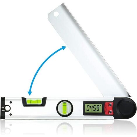 Rapporteur d'Angle Numérique, Niveau à Bulle LCD 0-230 °, 300 mm pour Bois et Bricolage