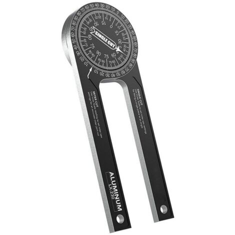 Rapporteur d’Angle Règle D'angle en Aluminium, Mesure d'angle à 360° 7 Pouces avec Graduations gravées au Laser, pour travail du bois, devoirs, construction, Dessiner et Mesurer
