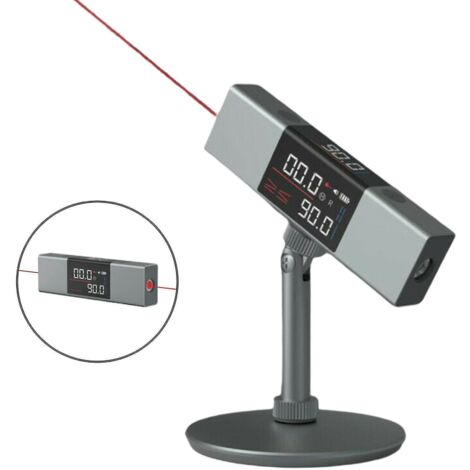 Rapporteur laser 2 en 1, mesure d'angle, niveau laser, règle, chargement USB-C, numérique, double laser avec support.