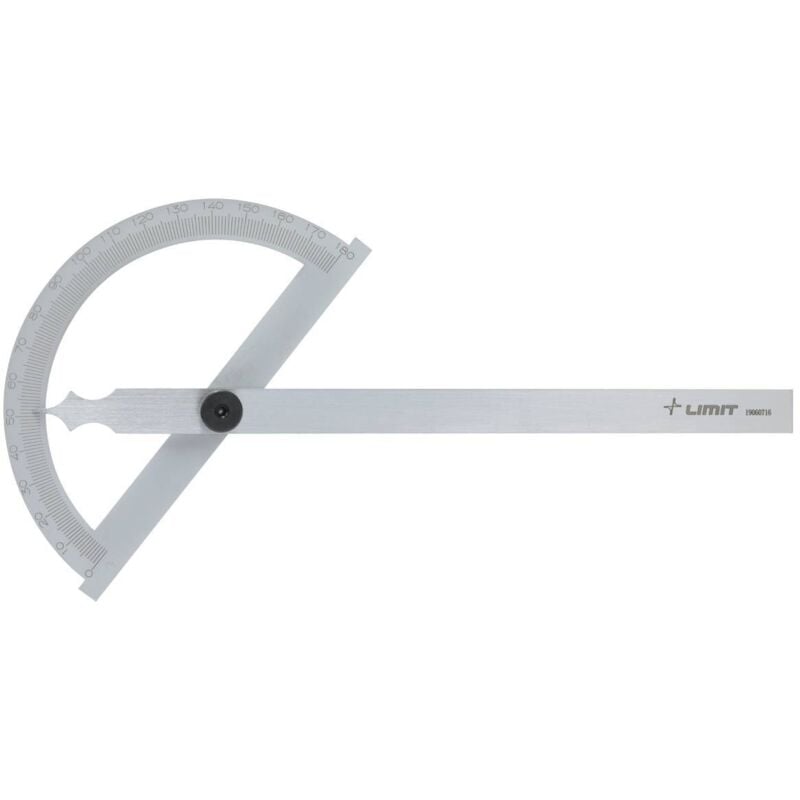 Limit - Rapporteur d'angle en acier chromé mat disque semi-circulaire ouvert 180° 250 mm mib GB250
