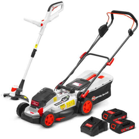 ELEM GARDEN TECHNIC Rasaerba e tagliabordi ricaricabili 20V max + 2 batterie