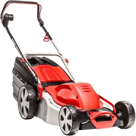 Rasaerba elettrico AL-KO con motore a induzione da 1600 W, cestello in acciaio da 46 cm e capacità di raccolta di 65 l.