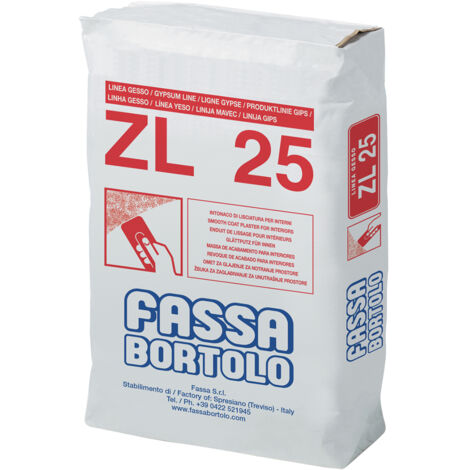 Rasante Bianco ZL 25 Fassa per lisciatura Interna a base di calce cemento 25 Kg