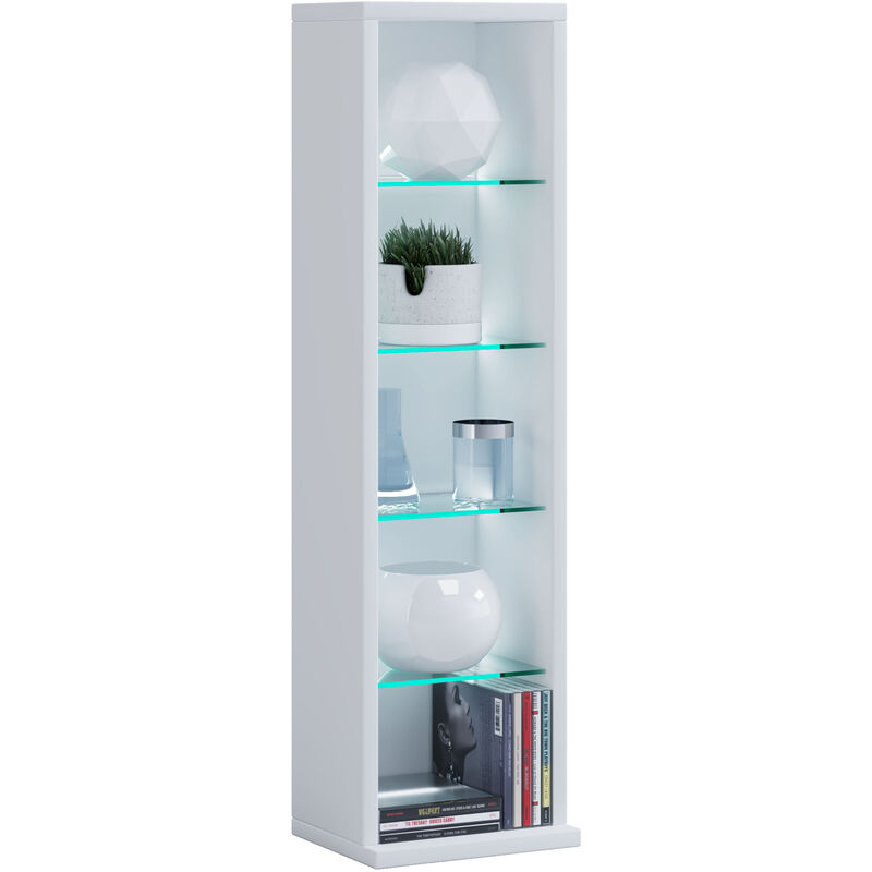 Rasato l Étagère avec 4 tablettes en verre, blanc.