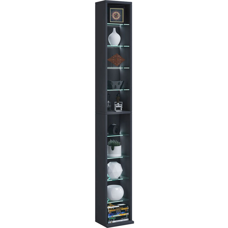 Ebuy24 - Rasato xl Étagère avec8 tablettes en verre, noir.