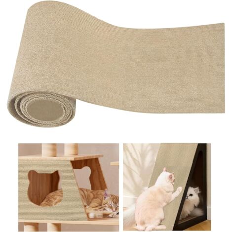 Rascador autoadhesivo para gatos de 200 cm x 40 cm, tabla rascadora DIY, tabla rascadora para gatos, tapete rascador para gatos, cinta antiarañazos para soporte de gato, mango de madera, torre para ga