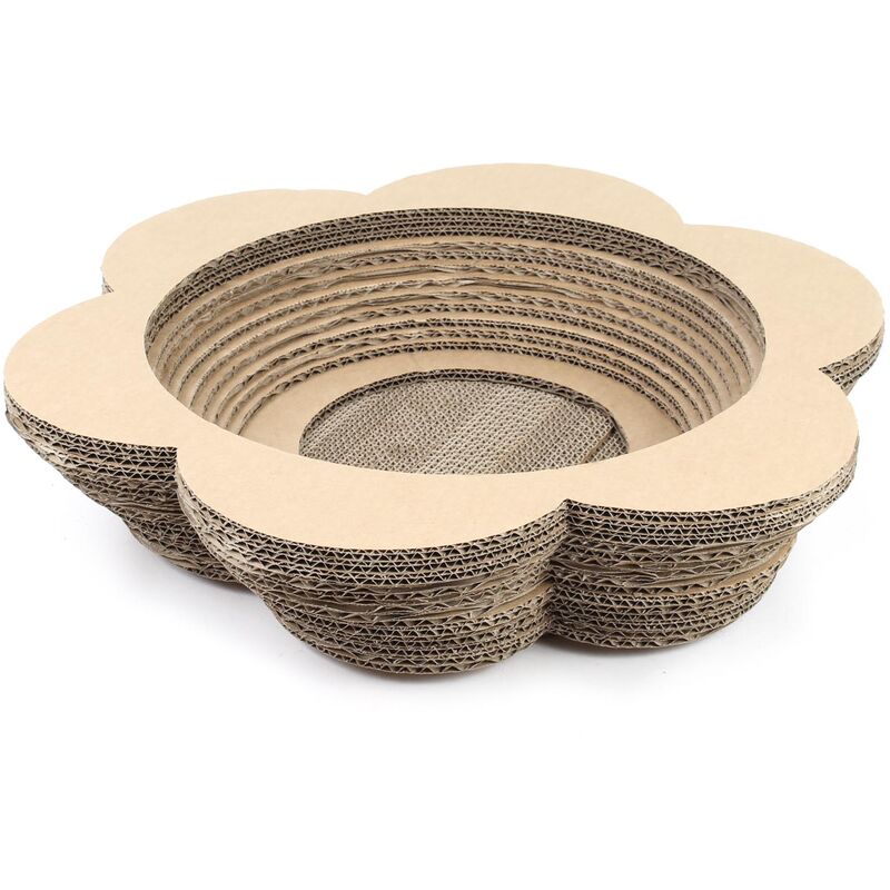

Rascador de cartón plano en forma de flor para gatos juguete para gatos de cartón corrugado garras