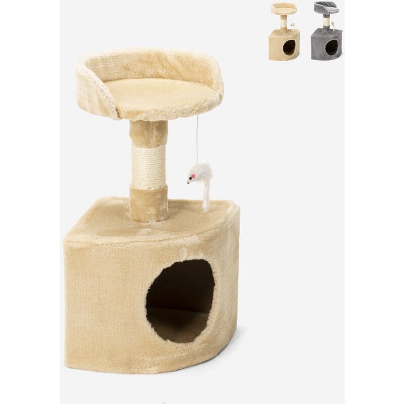 

Bella Pet - Rascador de gatos 60 cm con plataforma de sisal de felpa Korat | Beige