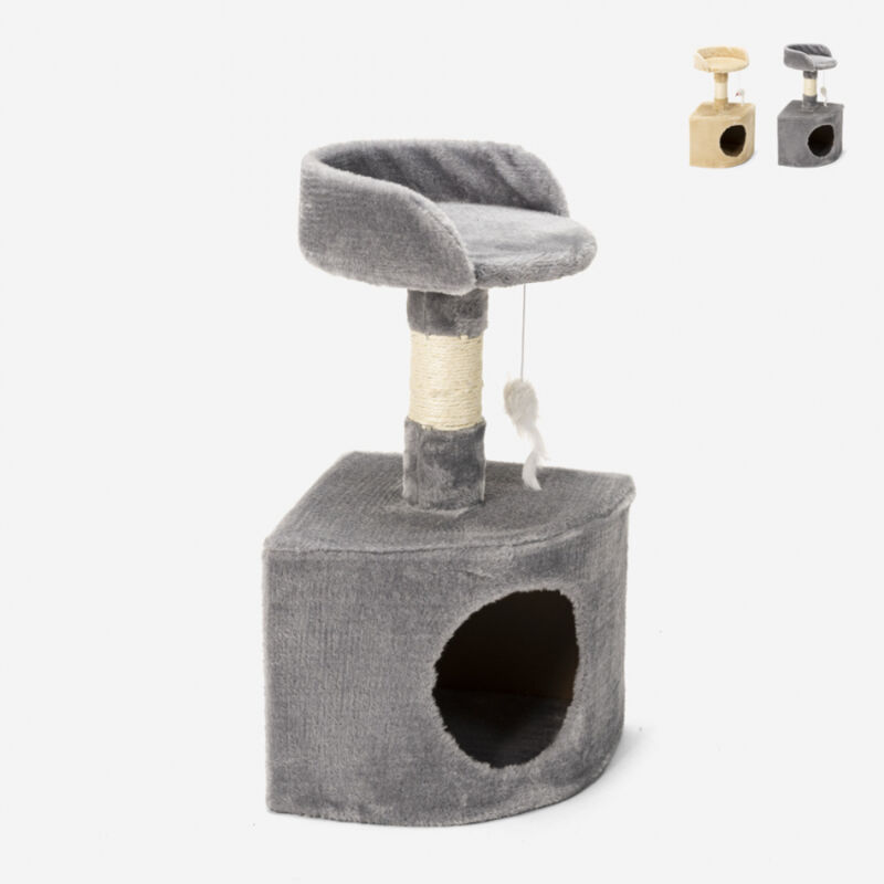 

Bella Pet - Rascador de gatos 60 cm con plataforma de sisal de felpa Korat | Gris