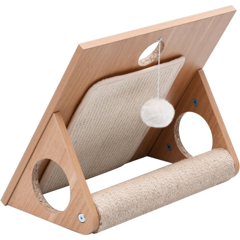 

vidaXL Rascador gatos triangular con alfombras rascadoras sisal 40 cm - Marrón