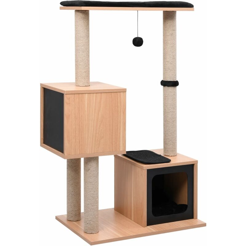 

Rascador para gatos con alfombra rascadora de sisal 104 cm - Marrón