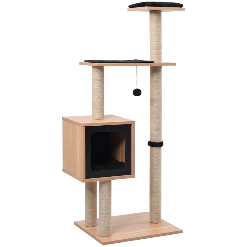 

vidaXL Rascador para gatos con alfombra rascadora de sisal 123 cm - Marrón