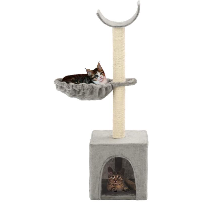 

Rascador para gatos con poste de sisal 105 cm gris
