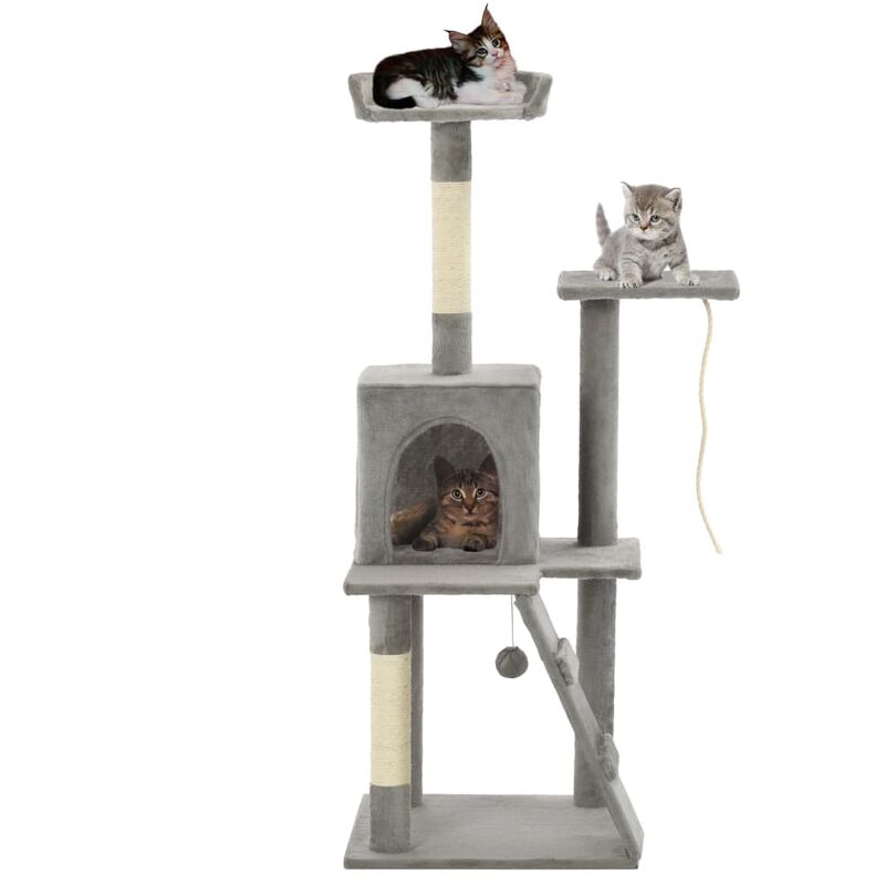 

Rascador para gatos con poste de sisal 120 cm gris - Gris