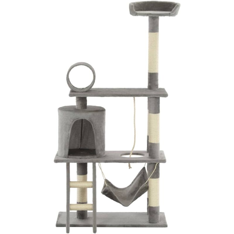 

vidaXL Rascador para gatos con poste de sisal 140 cm gris - Gris