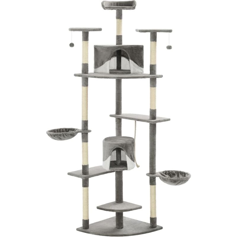

vidaXL Rascador para Gatos con Poste de Sisal 203 cm Gris y Blanco - Multicolor