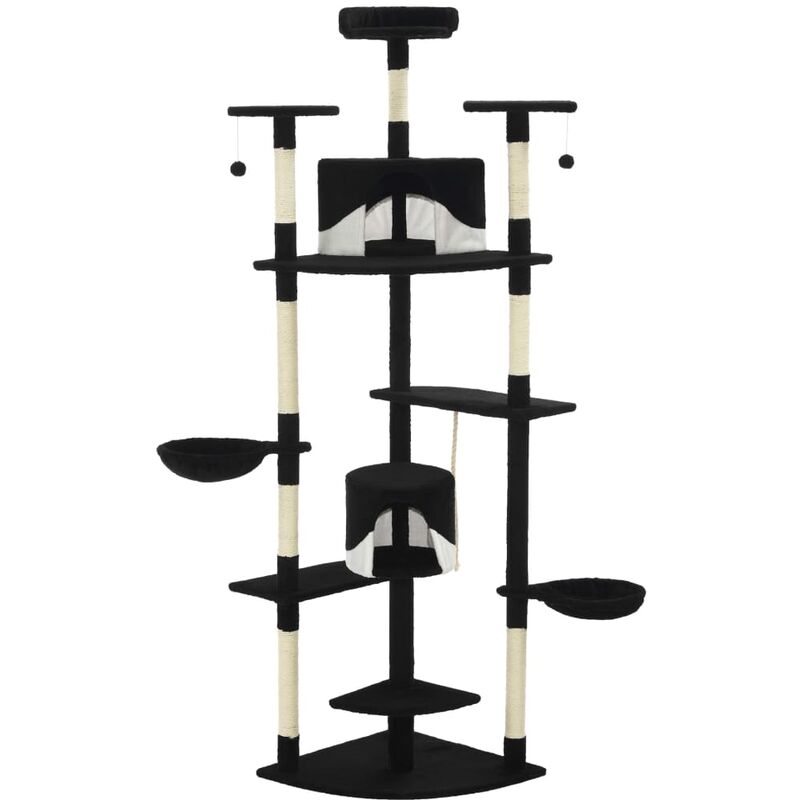 

vidaXL Rascador para Gatos con Poste de Sisal 203 cm Negro y Blanco - Multicolor