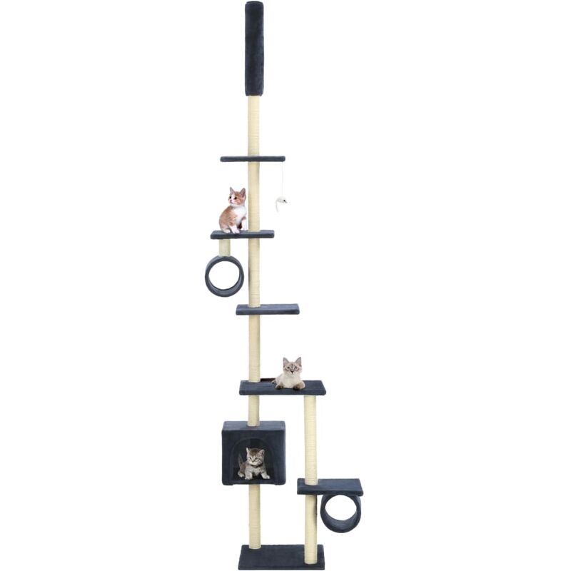 

Rascador para gatos con poste de sisal 260 cm azul oscuro - Azul