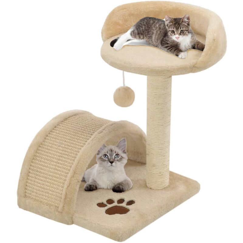 

Rascador para gatos con poste de sisal 40 cm beige y marrón - Beige